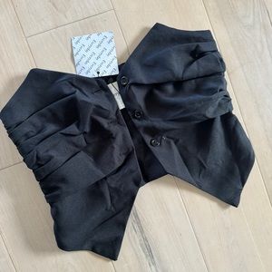 Small, new with tags cropped black blazer top. Button up!